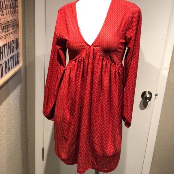 SACRED THREADS RED MINI DRESS  NWT BOHO STYLE - Picture 13 of 14